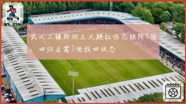 武汉三镇斯坦丘大腿拉伤已缺阵5场,回归后需3场找回状态